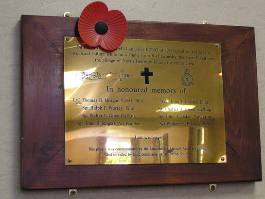 Lancaster ED583 plaque